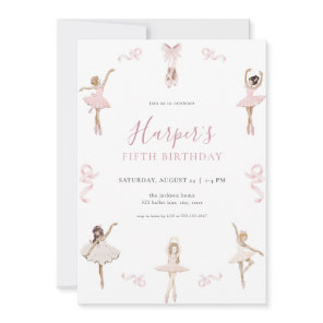 Ballet Dancer Ballerina Birthday Party Invitation
