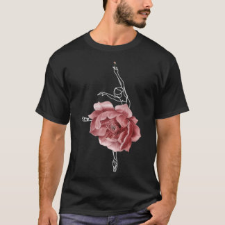 Ballet Dancer Ballerina Dance Floral Roses 1 T-Shirt