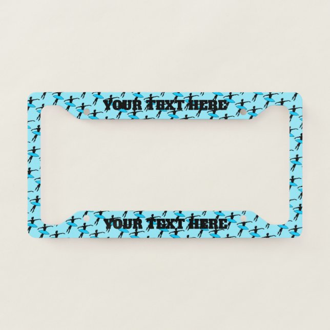 Ballet Dancer Ballerina Silhouette Dance Blue Tutu License Plate Frame (Front)
