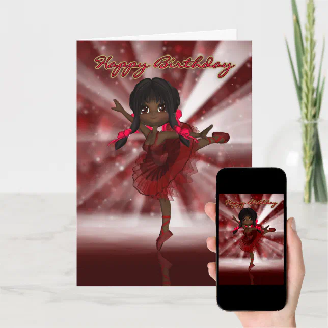 Ballet Dancer Birthday Card - African American Bal | Zazzle