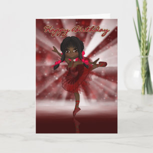 Ballet Dancer Birthday Card - African American Bal