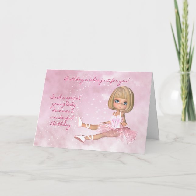 Ballet Dancer Birthday Card - Ballerina Birthday (Front)