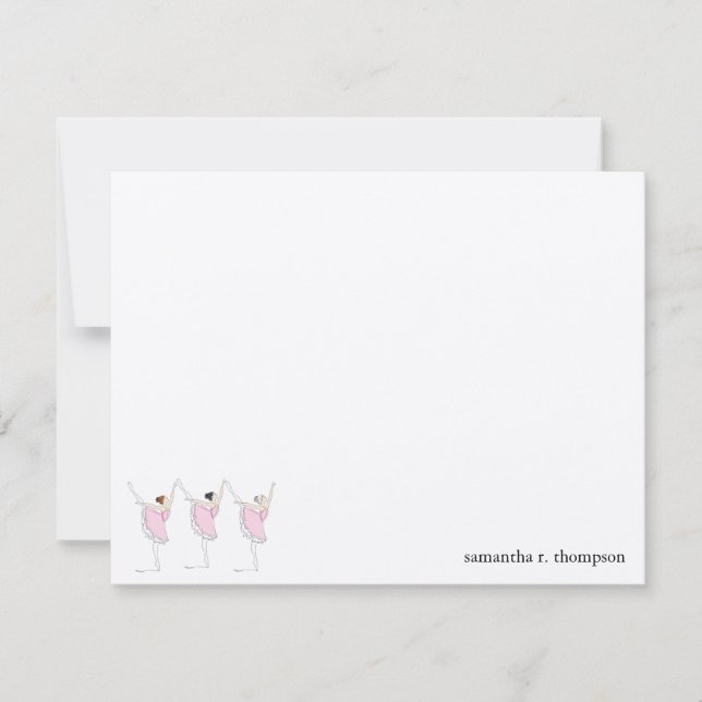Ballet Dancer Birthday Thank You Note Card (Front)