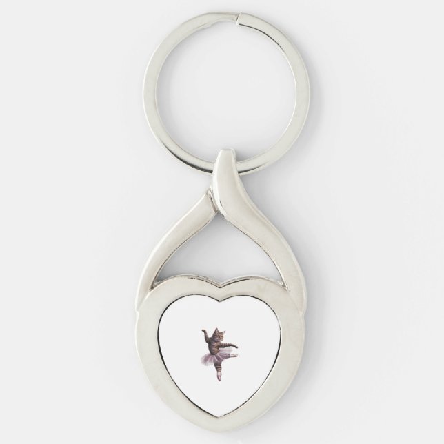 Ballet Dancer Cat  Keychain (Front)