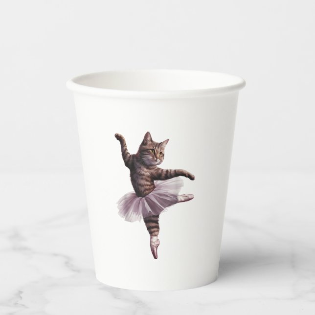 Ballet Dancer Cat  Paper Cups (Front)