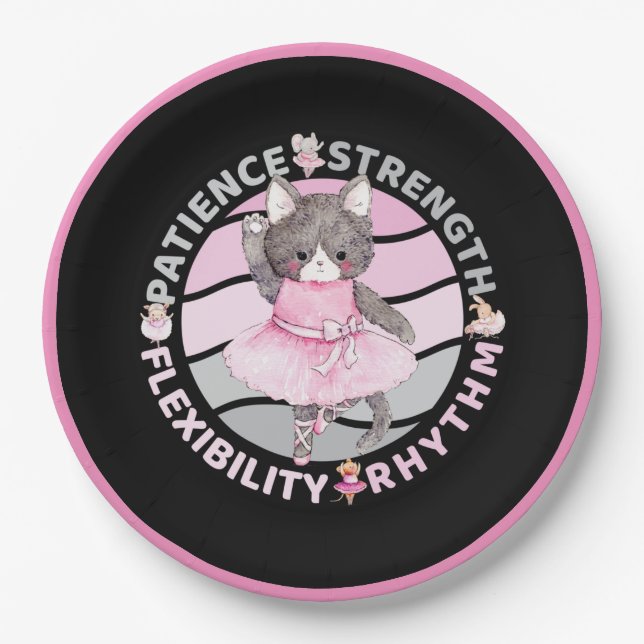 Ballet Dancer Core Values - Ballerina Paper Plates (Front)