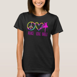 Ballet Dancer Dance Girl Ballerina Tie Dye Peace L T-Shirt