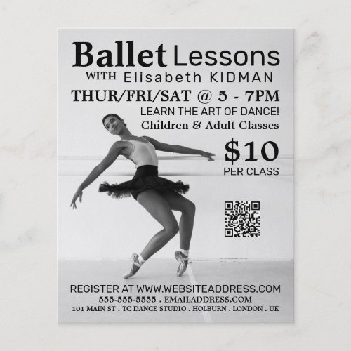 Ballet Dancer Dance Lesson Advertising Flyer