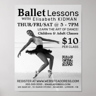 Ballet Dancer, Dance Lesson Advertising Poster