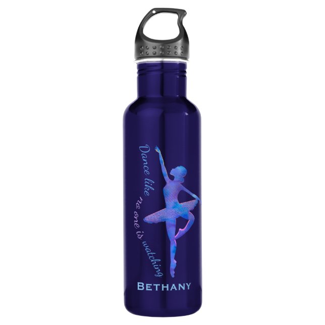 Ballet Dancer Dance Quote Personalised Stainless Steel Water Bottle (Front)