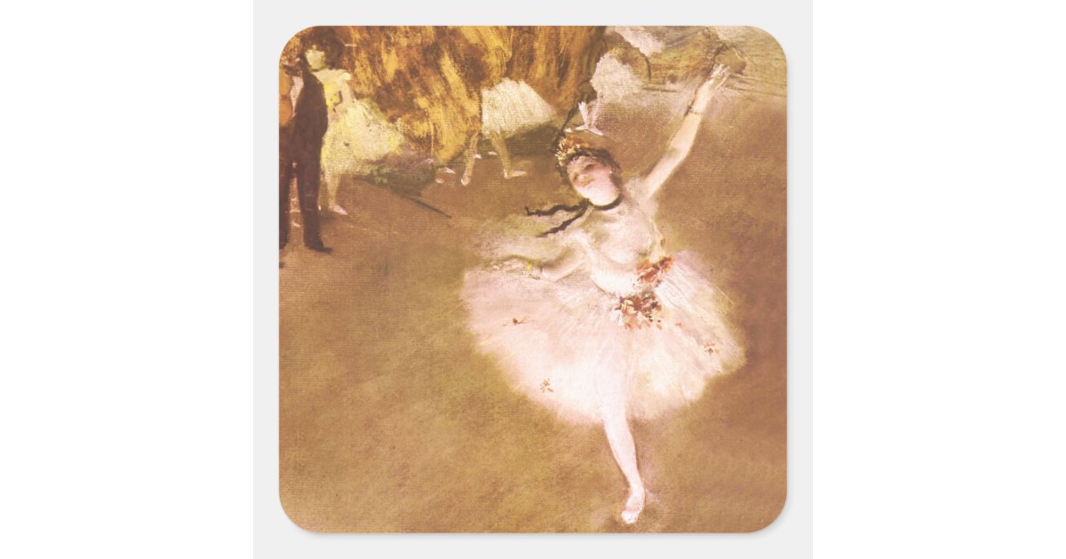 Ballet Dancer Degas Star Impressionist Painting Square Sticker