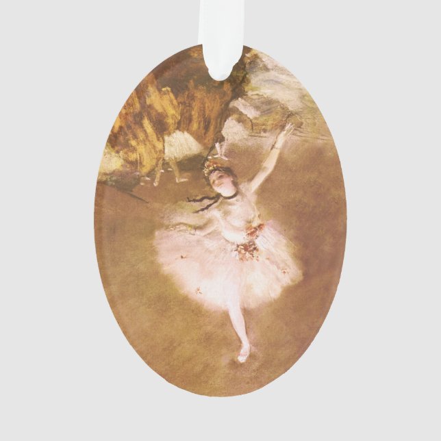 Ballet Dancer Degas Star Painting Ornament (Back)
