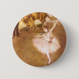 Ballet Dancer Degas Star Painting Pinback Button