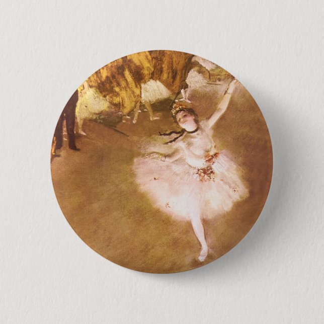 Ballet Dancer Degas Star Painting Pinback Button (Front)