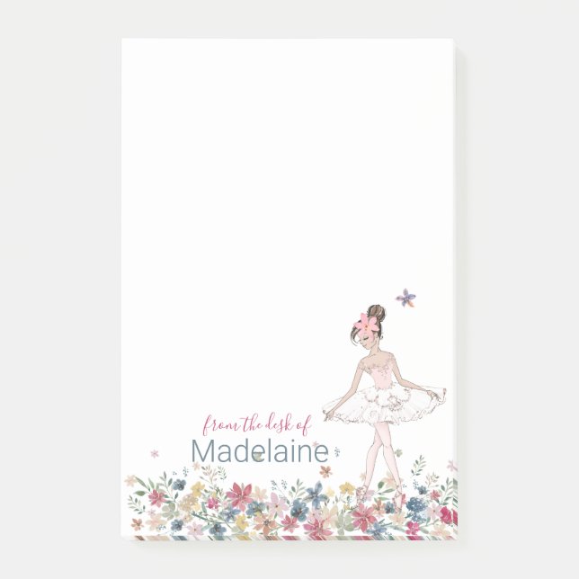 Ballet Dancer Floral Personal Notes (Front)