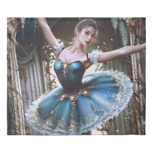 Ballet Dancer in a Blue Tutu Duvet Cover