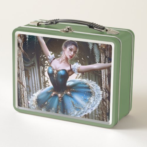 Ballet Dancer in a Blue Tutu Metal Lunch Box