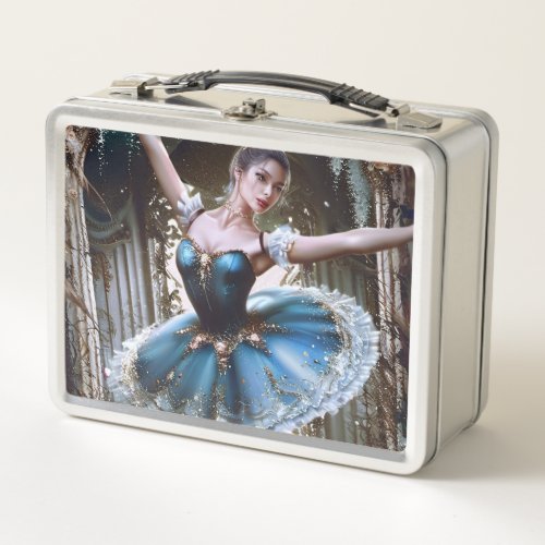 Ballet Dancer in a Blue Tutu Metal Lunch Box