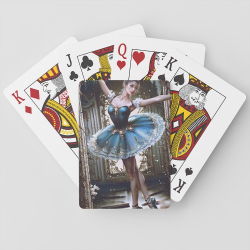 Ballet Dancer in a Blue Tutu Playing Cards