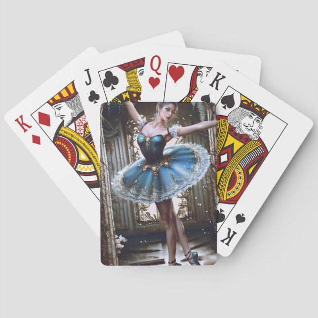 Ballet Dancer in a Blue Tutu Poker Cards (Back)