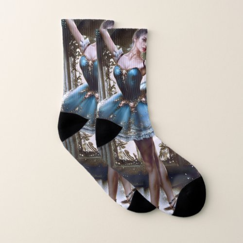 Ballet Dancer in a Blue Tutu Socks
