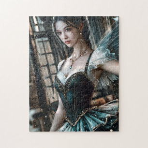 Ballet Dancer in a Green TuTu And Fairy Wings Jigsaw Puzzle
