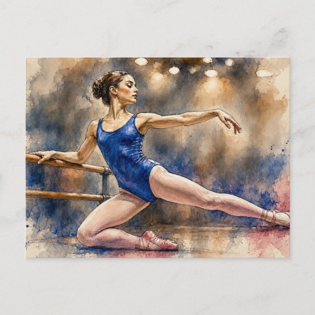 Ballet Dancer in Graceful Pose,  Postcard (Front)