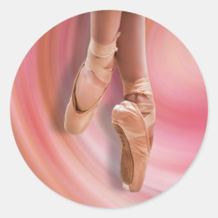 Ballet Dancer in Pink Classic Round Sticker