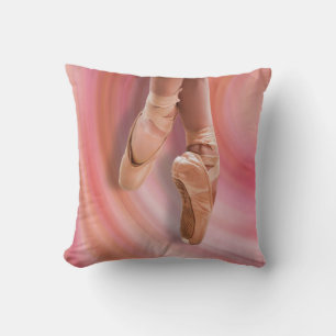 Ballet Dancer in Pink Reversible Throw Pillow