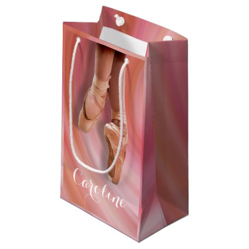 Ballet Dancer in Toe Shoes with Name Small Gift Bag