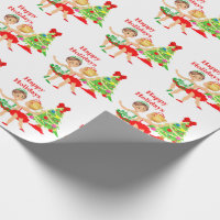 Dancing Skeleton Christmas Wrapping Paper Premium Gift Wrap Party  Decoration (6 foot x 30 inch roll)