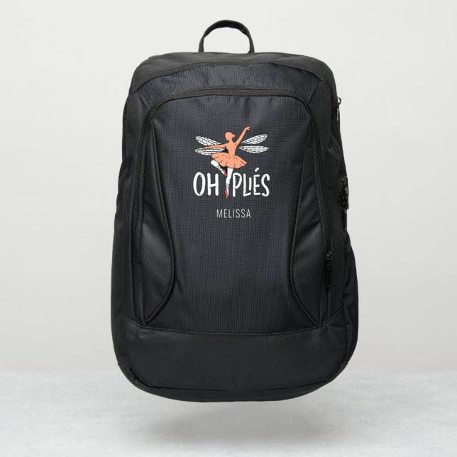 Ballet Dancer Oh Plies Ballerina Personalized Port Authority® Backpack (Front)