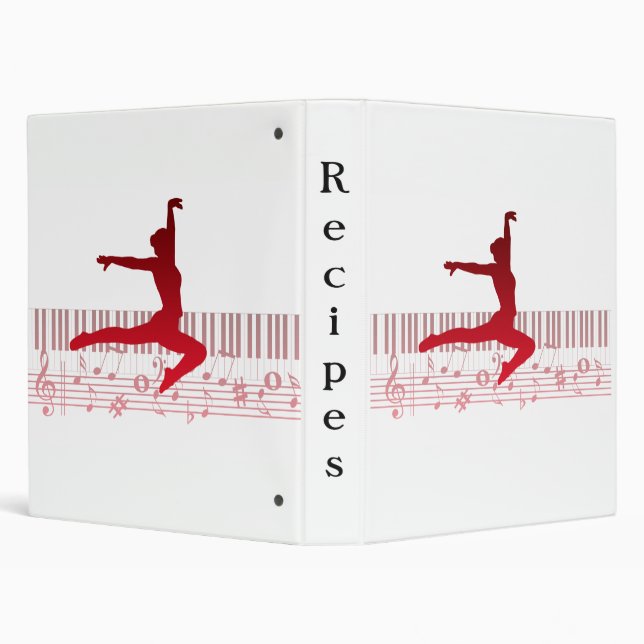 Ballet dancer on a keyboard 3 ring binder (Background)