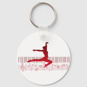 Ballet dancer on a keyboard      keychain