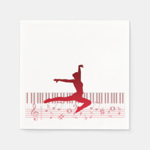 Ballet dancer on a keyboard napkins