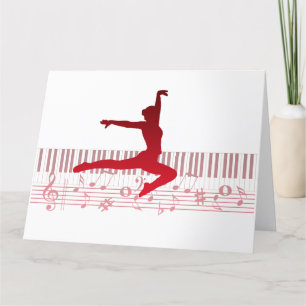 Ballet dancer on a keyboard        thank you card