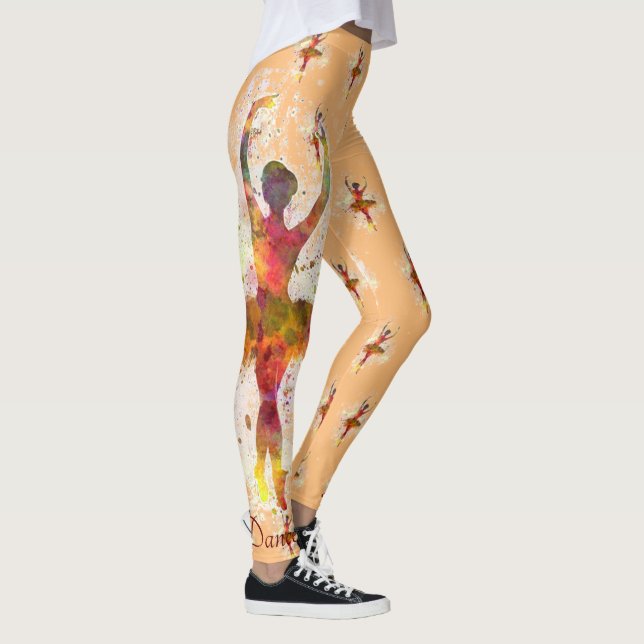 Ballet Dancer Personalize Ballerina Leggings (Right)