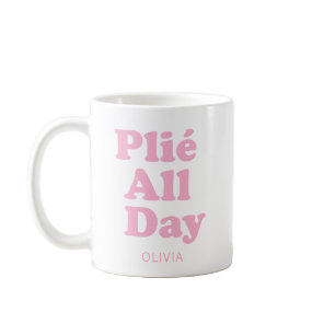 Ballet Dancer Personalized Name Ballerina Pink Coffee Mug