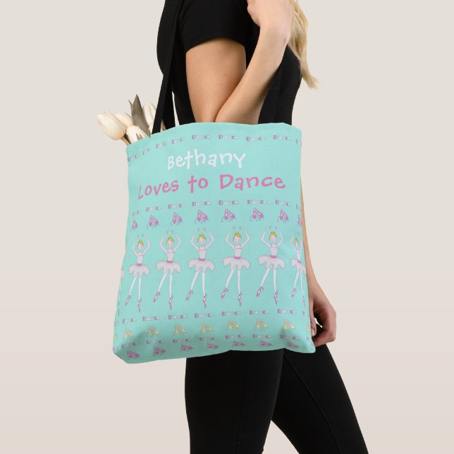Ballet Dancer Personalized Tote Bag (Close Up)