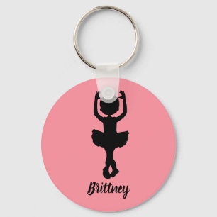 Ballet Dancer Pink and Black Keychain