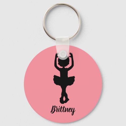 Ballet Dancer Pink and Black Keychain