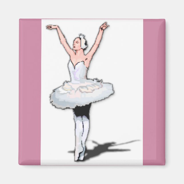 Ballet Dancer Pink Ballerina Girl Magnet (Front)
