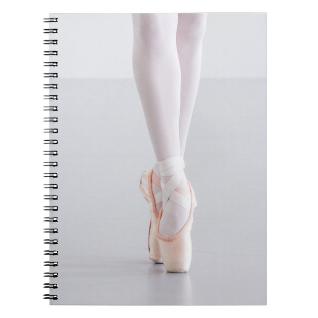 Ballet Dancer Pointe Shoes Pink Slippers Notebook (Front)