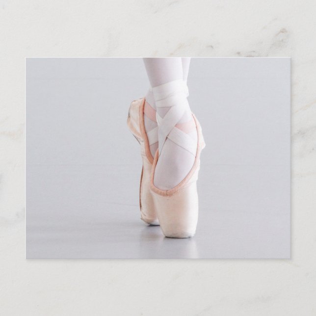 Ballet Dancer Pointe Shoes Pink Slippers Postcard (Front)