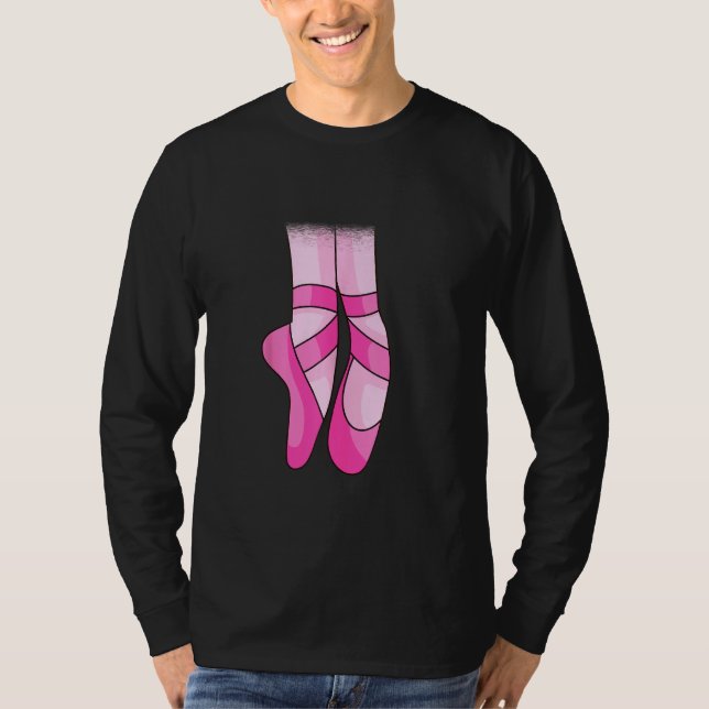 Ballet Dancer Pointe Toe Shoe  For Ballerina Girls T-Shirt (Front)