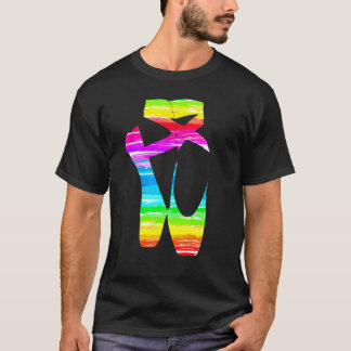 Ballet Dancer Rainbow Point Shoes Cute Ballerina D T-Shirt