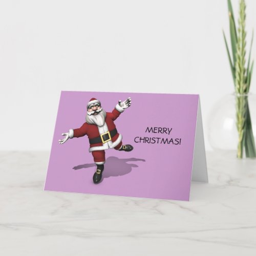 Ballet Dancer Santa Claus Holiday Card