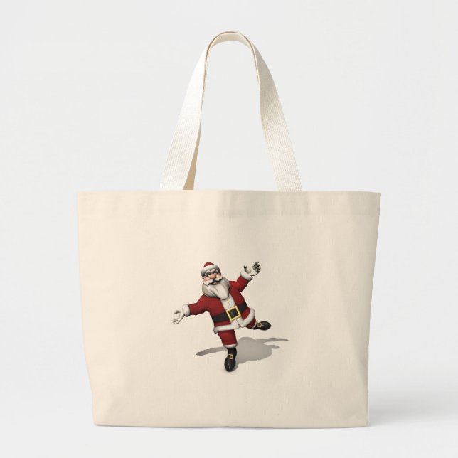 Ballet Dancer Santa Claus Large Tote Bag (Front)
