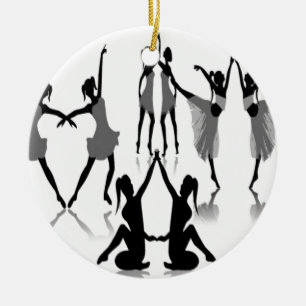 Ballet dancer set design ceramic ornament