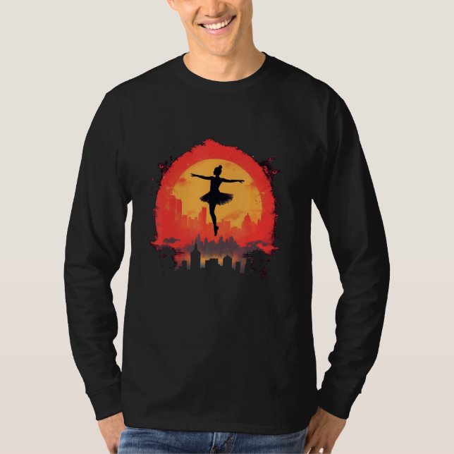 Ballet Dancer Silhouette Ballerina Dancing Women G T-Shirt (Front)